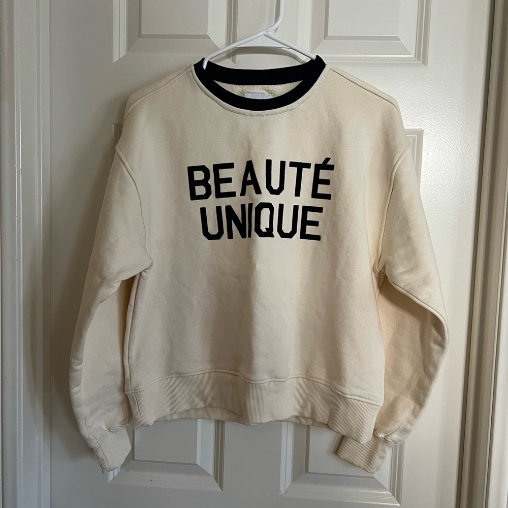 Zara Cream Beauté Unique Sweatshirt